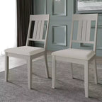 Chaise de salle à manger en bois ChaletPosh avec housse gris chaud (Lot de 2)