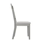 Chaise de salle à manger en bois ChaletPosh avec housse gris chaud (Lot de 2)
