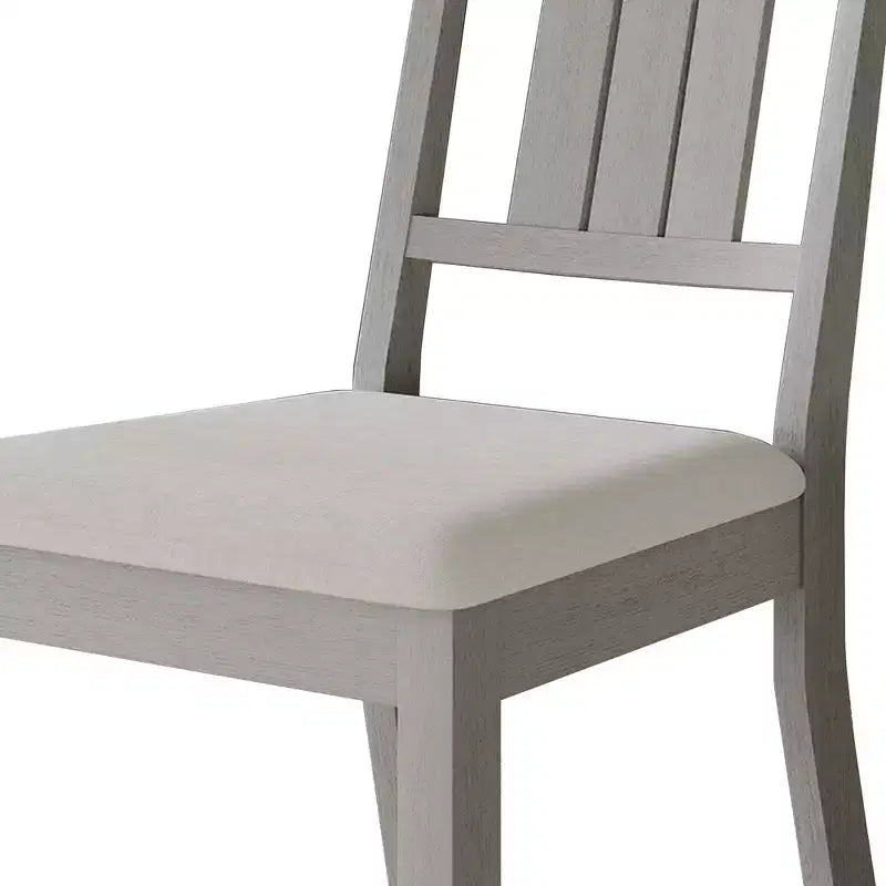 Chaise de salle à manger en bois ChaletPosh avec housse gris chaud (Lot de 2)