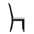 Chaise de salle à manger en bois ChaletPosh avec housse gris chaud (Lot de 2)
