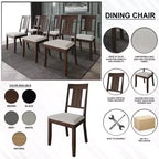 Chaise de salle à manger en bois ChaletPosh avec housse gris chaud (Lot de 2)