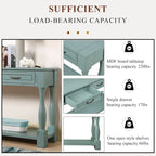 Long Wood Console Table with 3 Drawers and 1 Bottom Shelf