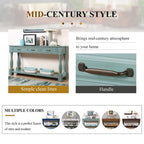 Long Wood Console Table with 3 Drawers and 1 Bottom Shelf