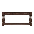 Long Wood Console Table with 3 Drawers and 1 Bottom Shelf