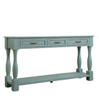Long Wood Console Table with 3 Drawers and 1 Bottom Shelf