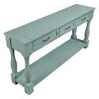Long Wood Console Table with 3 Drawers and 1 Bottom Shelf