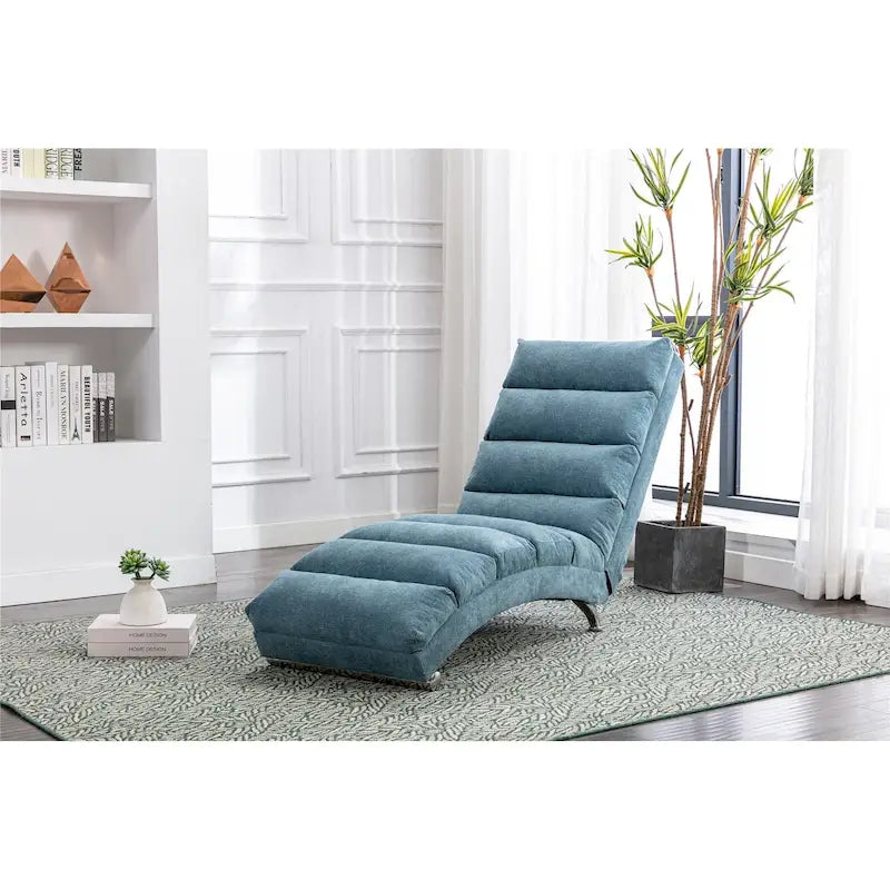 Linen Chaise Lounge Indoor Chair - 58.27 x 21.65 x 34.25