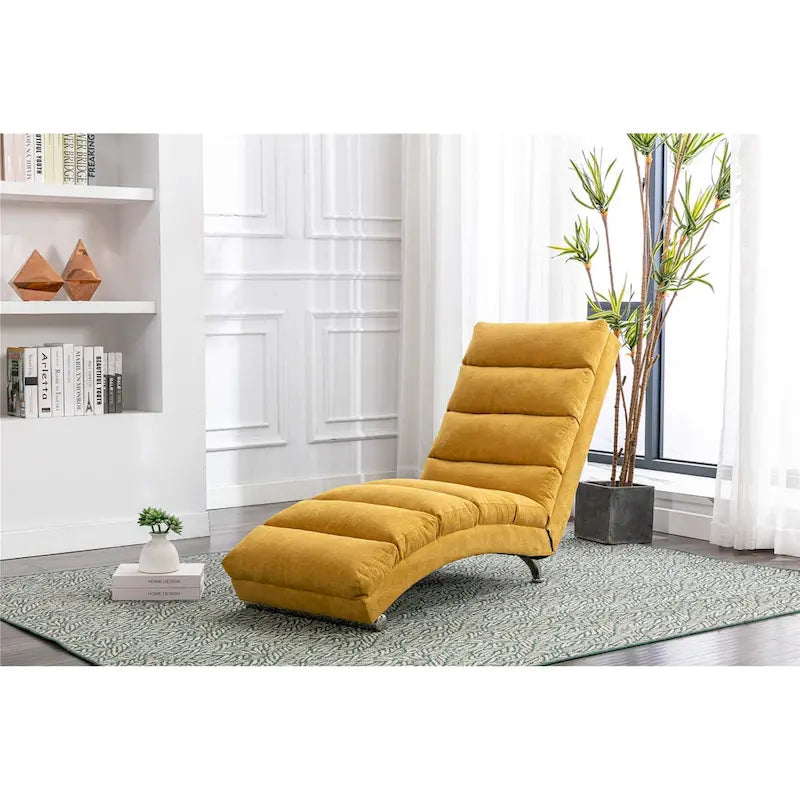 Linen Chaise Lounge Indoor Chair - 58.27 x 21.65 x 34.25