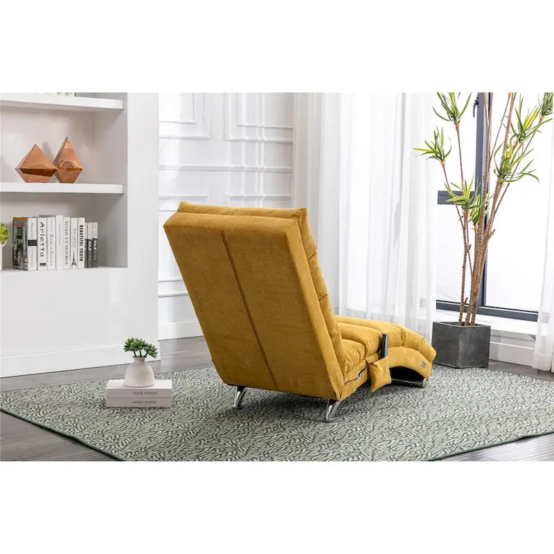 Linen Chaise Lounge Indoor Chair - 58.27 x 21.65 x 34.25