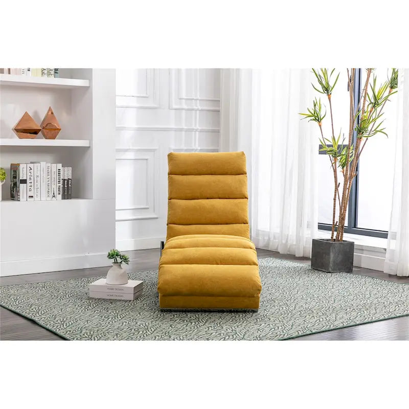 Linen Chaise Lounge Indoor Chair - 58.27 x 21.65 x 34.25