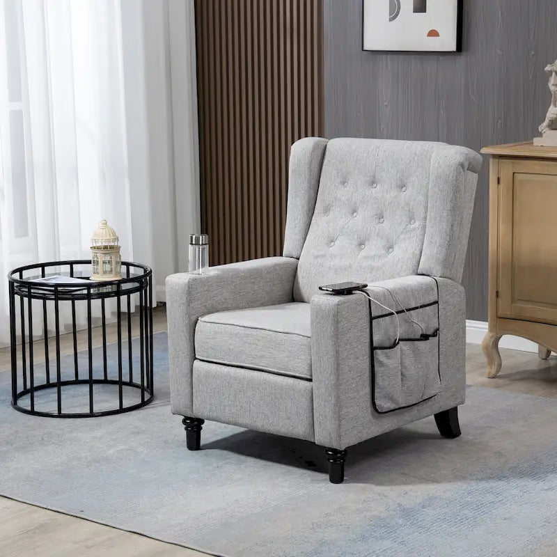 Fauteuil inclinable avec dossier capitonné