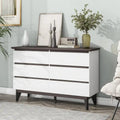Commode en bois blanc à 6 tiroirs