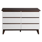 Commode en bois blanc à 6 tiroirs