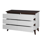 Commode en bois blanc à 6 tiroirs