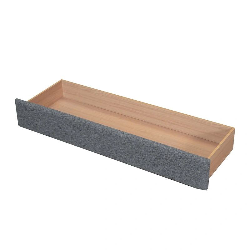 Teddy Fleece Queen Size Upholstered Platform Bed with Drawer