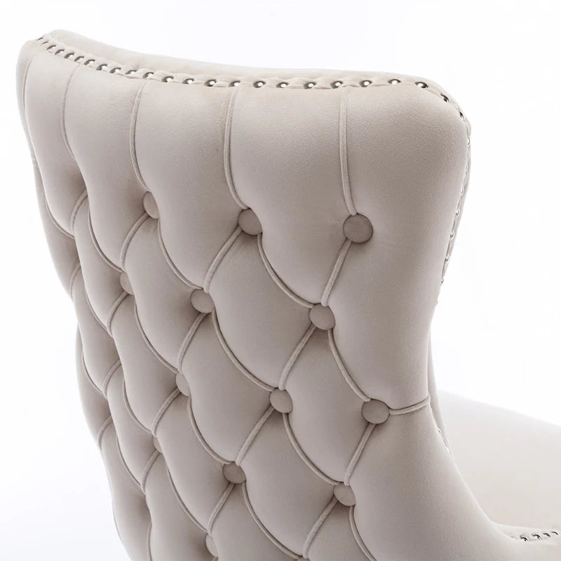 A&A Furniture Upholstered Wing-Back Dining Chair