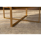 Table basse ronde rétro moderne avec pieds croisés