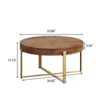 Table basse ronde rétro moderne avec pieds croisés