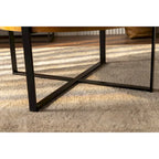 Table basse ronde rétro moderne avec pieds croisés