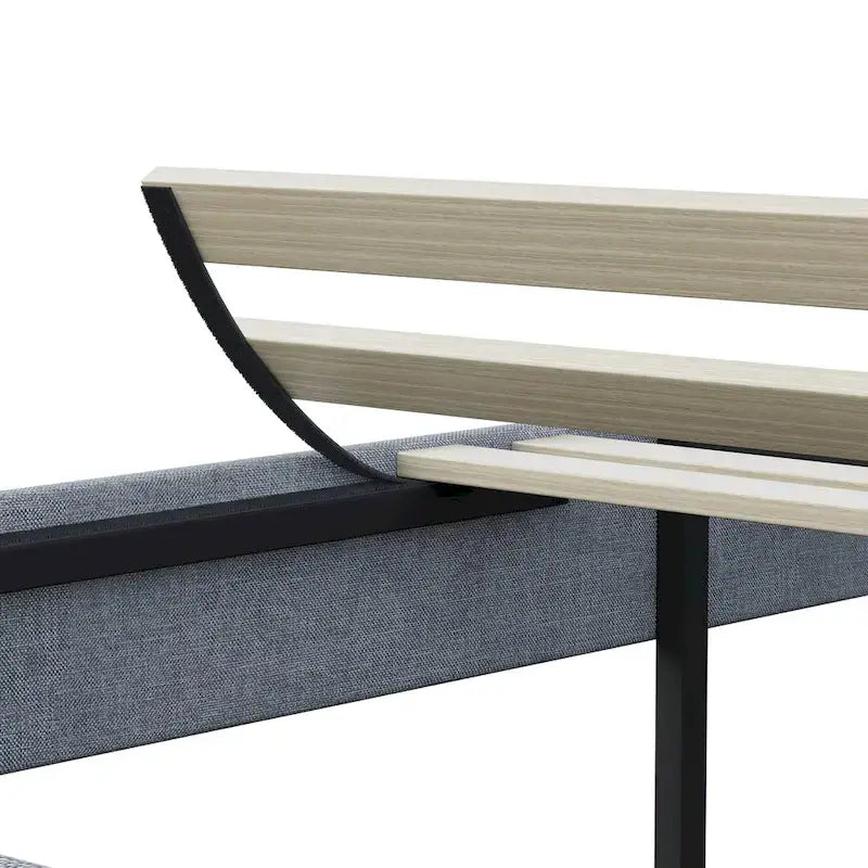 Tufted Light Grey Upholstered Queen Size Platform Bed