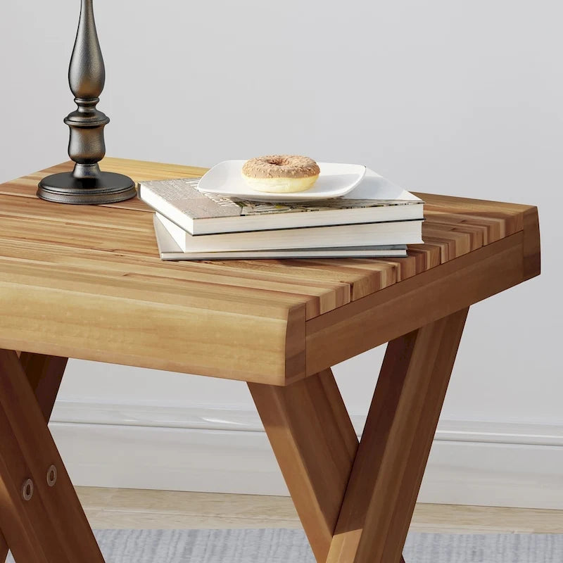 Esmeralda Farmhouse Acacia Wood Side Table by Christopher Knight Home