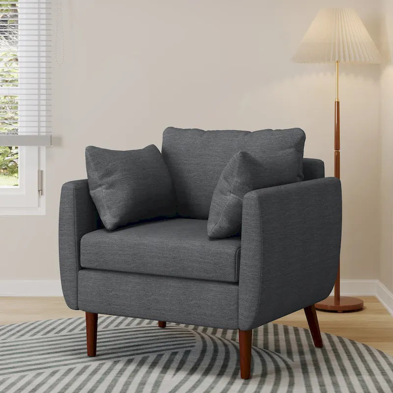 Fauteuil club capitonné Gould avec coussins décoratifs par Christopher Knight Home