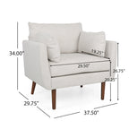 Fauteuil club capitonné Gould avec coussins décoratifs par Christopher Knight Home
