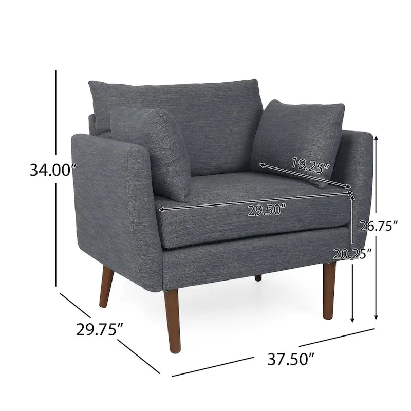 Fauteuil club capitonné Gould avec coussins décoratifs par Christopher Knight Home
