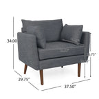 Fauteuil club capitonné Gould avec coussins décoratifs par Christopher Knight Home
