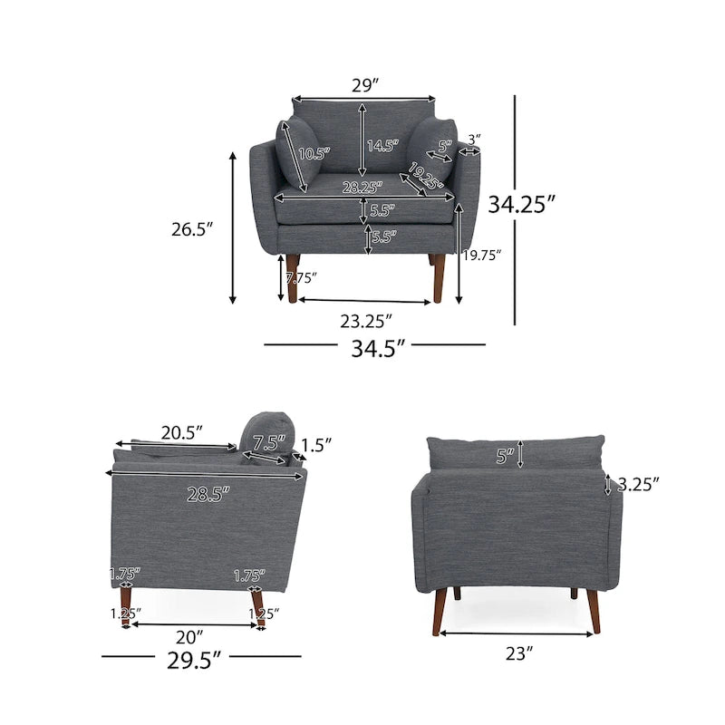 Fauteuil club capitonné Gould avec coussins décoratifs par Christopher Knight Home