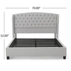 Costello Upholstered Tufted Fabric Queen Bed Set by Christopher Knight Home