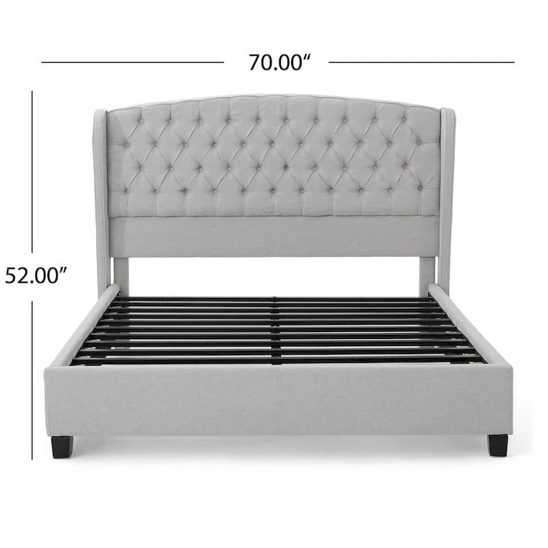Costello Upholstered Tufted Fabric Queen Bed Set by Christopher Knight Home