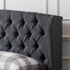 Costello Upholstered Tufted Fabric Queen Bed Set by Christopher Knight Home