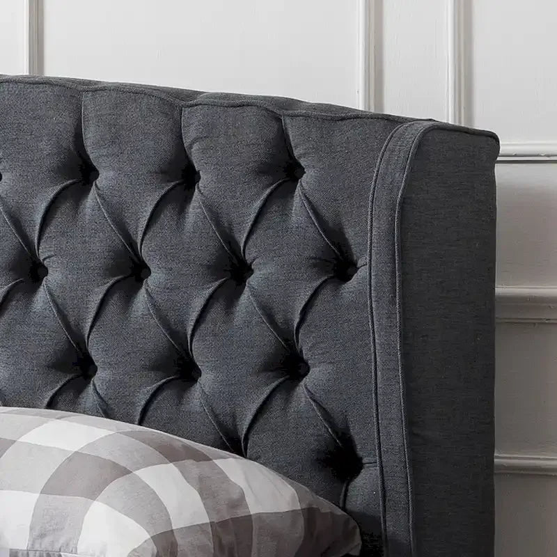 Costello Upholstered Tufted Fabric Queen Bed Set by Christopher Knight Home