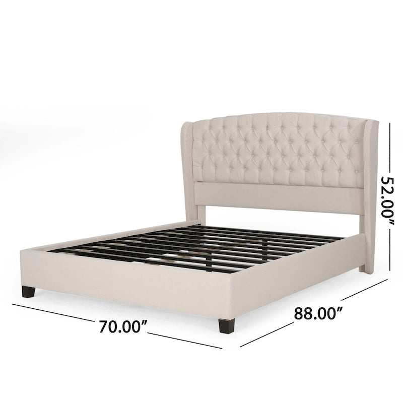 Costello Upholstered Tufted Fabric Queen Bed Set by Christopher Knight Home