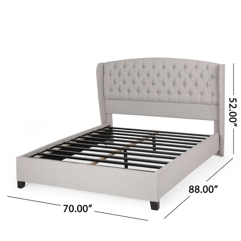 Costello Upholstered Tufted Fabric Queen Bed Set by Christopher Knight Home