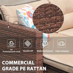 Sunsitt 3pc Steel Wicker Outdoor Patio Sofa Set