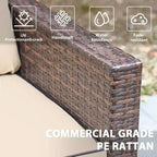 Sunsitt 3pc Steel Wicker Outdoor Patio Sofa Set