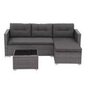 Sunsitt 3pc Steel Wicker Outdoor Patio Sofa Set