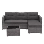 Sunsitt 3pc Steel Wicker Outdoor Patio Sofa Set