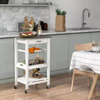 Costway Compact Kitchen Island Cart Rolling Service Trolley with Stainless Steel Top Basket Black/Grey/White