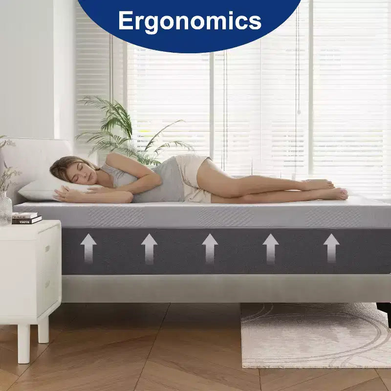 Wuleitex Memory Foam Mattress, 10 Inch Bed Mattress in A Box with Cooling Gel,Pressure Relief with Medium Firm Support,