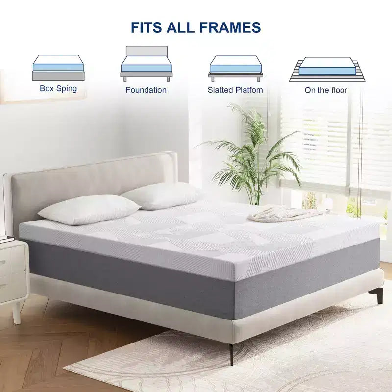 Wuleitex Memory Foam Mattress, 10 Inch Bed Mattress in A Box with Cooling Gel,Pressure Relief with Medium Firm Support,