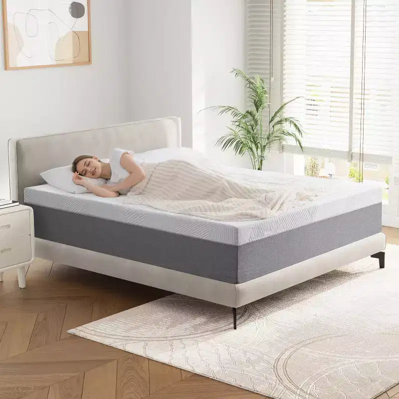 Wuleitex Memory Foam Mattress, 10 Inch Bed Mattress in A Box with Cooling Gel,Pressure Relief with Medium Firm Support,