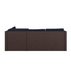 Merrick Lane Canapé d'angle en rotin synthétique tout temps avec table basse et coussins inclus