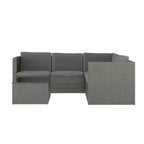 Merrick Lane Canapé d'angle en rotin synthétique tout temps avec table basse et coussins inclus