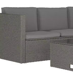 Merrick Lane Canapé d'angle en rotin synthétique tout temps avec table basse et coussins inclus
