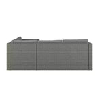 Merrick Lane Canapé d'angle en rotin synthétique tout temps avec table basse et coussins inclus