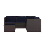 Merrick Lane Canapé d'angle en rotin synthétique tout temps avec table basse et coussins inclus