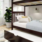 Plank+Beam Solid Wood Twin over Twin Bunk Bed with Storage Trundle for Adults/Kids
